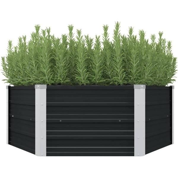 vidaXL Raised Garden Bed Anthracite 129x129x45 cm Galvanised Steel