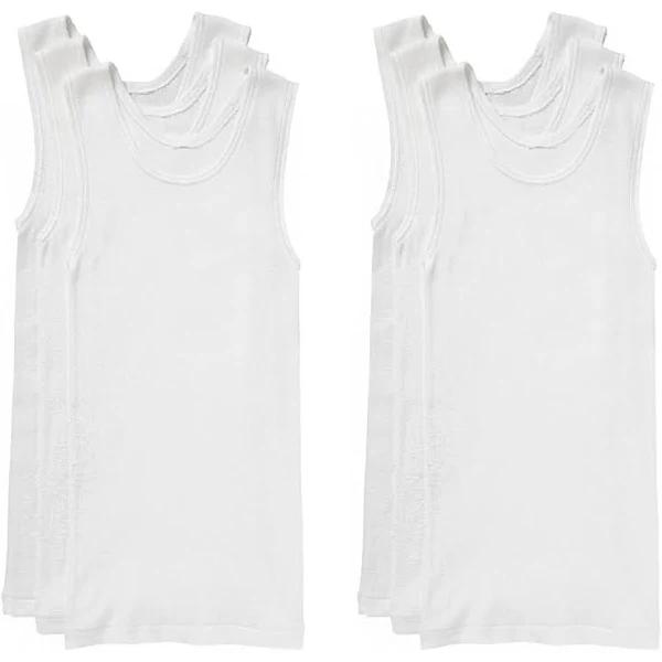 6x Bonds Boys Kids Chesty Comfy Cotton White Vest Singlets Tank Top UYG33A Bulk