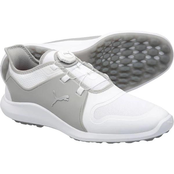 Puma Ignite Fasten8 Golf Shoes - White / Silver / High Rise