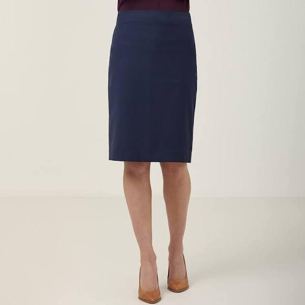 NNT Womens Sharkskin Detail Pencil Skirt navy/blue / 6