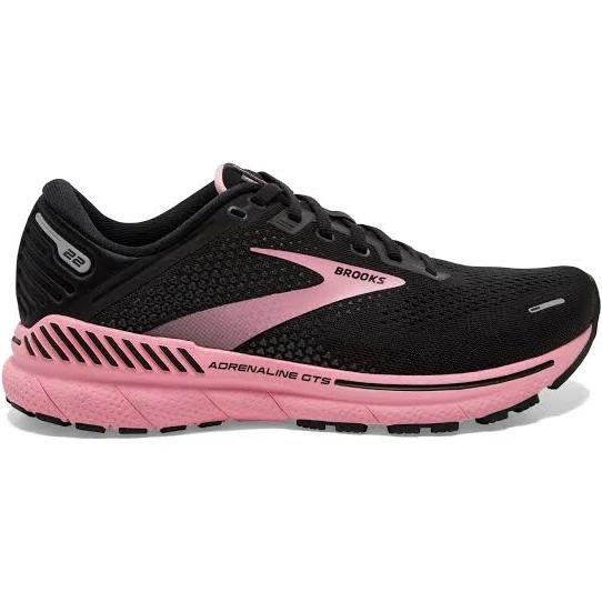 Brooks Adrenaline GTS 22 Womens, 10 / Black/Dianthus/Silver