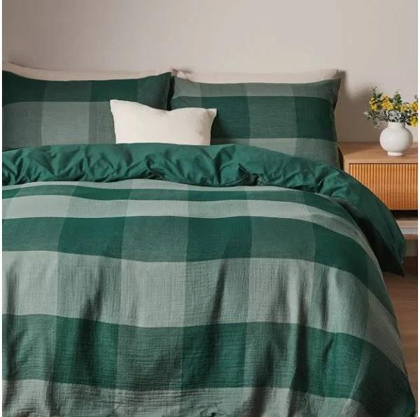 Aven Check Quilt Cover Set