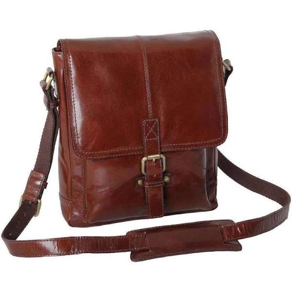 Ashwood Leather Chelsea Veg Tan Benjamin A4 Messenger Bag - Chestnut