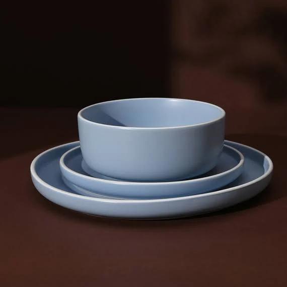 Muse Matte Dinner Set Matte Glaze Sky Blue by Freedom