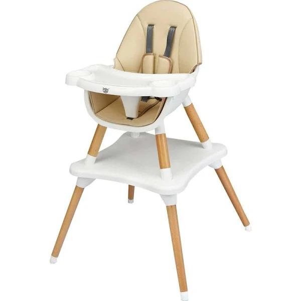 Costway 5-in-1 Baby High Chair Toddler Booster Seat Kid Dining Chair w/Removable Tray,Khaki