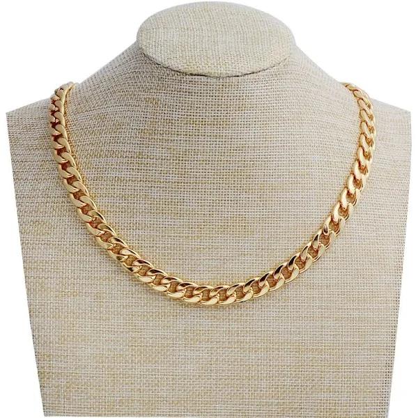 Tool Gadget Gold Chain, 24" Gold Necklace, Necklace for Men, Feel Real Solid 18K Gold Plated Fake Chain Necklace 24" 10mm