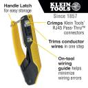 Klein Tools 80017 Data Cable Crimper and Modular Data Plug Cat6 50-Pack Tool Kit, Pass-Thru Installation Tool Kit, 2-piece