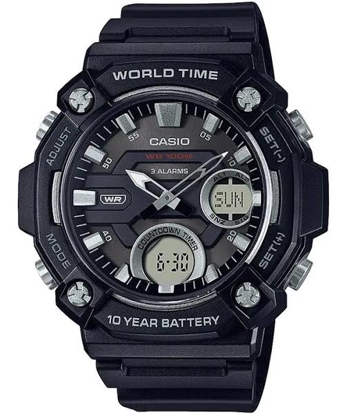 Casio AEQ120W-1AV Black Duo Display Sports Watch