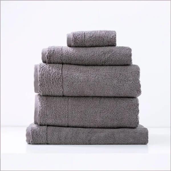 Renee Taylor Aireys 650 GSM Zero Twist 5 Piece Bath Towel Nickel