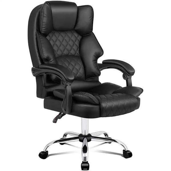 ALFORDSON Office Chair Deluxe PU Leather Executive Black