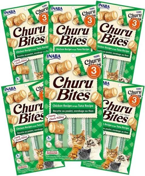 Inaba Churu Bites Chicken Wraps Tuna 6 Packs Cat Treats