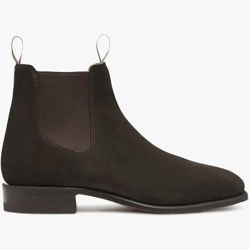 R.M. Williams Brown Suede Craftsman Chelsea Boots