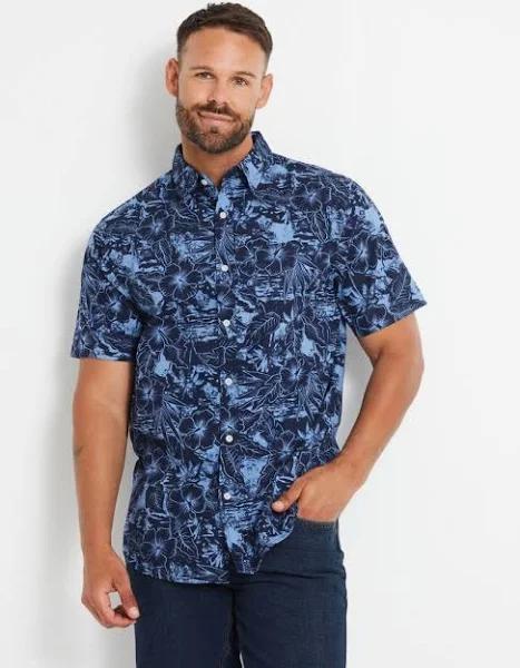 Rivers - Mens Tops - Short Sleeve Printed Cotton Shirt