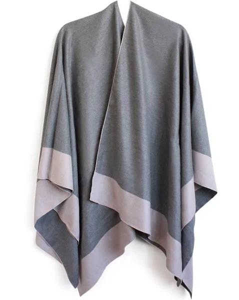 Morgan & Taylor Leonora Poncho in Pink/Grey Pink OSFM