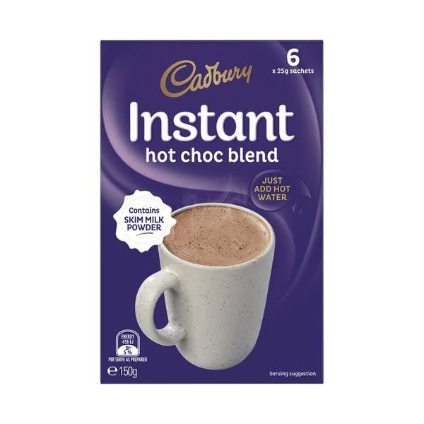 Cadbury Instant Hot Chocolate Blend 6x25g 6 Pack