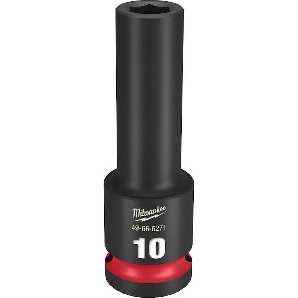 Milwaukee Shockwave 1/2" Drive 10mm Deep 6 Point Impact Socket 49666271 by Autoelec