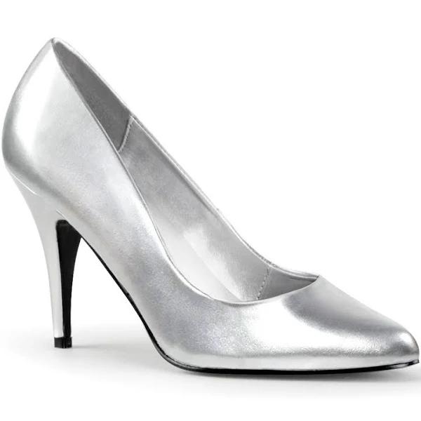 Pleaser VANITY-420 Silver Faux Leather Pump Size 16