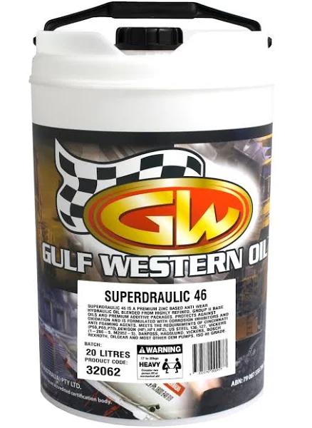 Gulf Western Superdraulic 46 Hydraulic Oil 20 L 32062