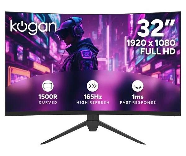 Kogan 32" Curved Full HD 165Hz 1ms FreeSync Gaming Monitor (1920 x 1080)