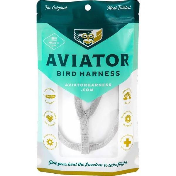 The Aviator Bird Harness | The Parrot University | Get Flocked Bird Supplies X-Large / Silver