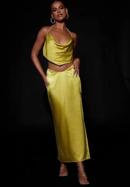 Christie Diamante Rope Maxi Skirt | Chartreuse | MESHKI Sale Bottoms | Size XS | in Multiple Sizes & Styles | AfterPay Available