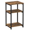 VASAGLE Vintage Brown Side Table with Storage Shelf