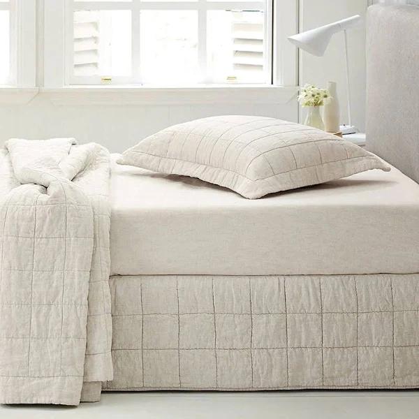 Sheridan Abbotson Linen Quilted Bed Skirt - Flax / King