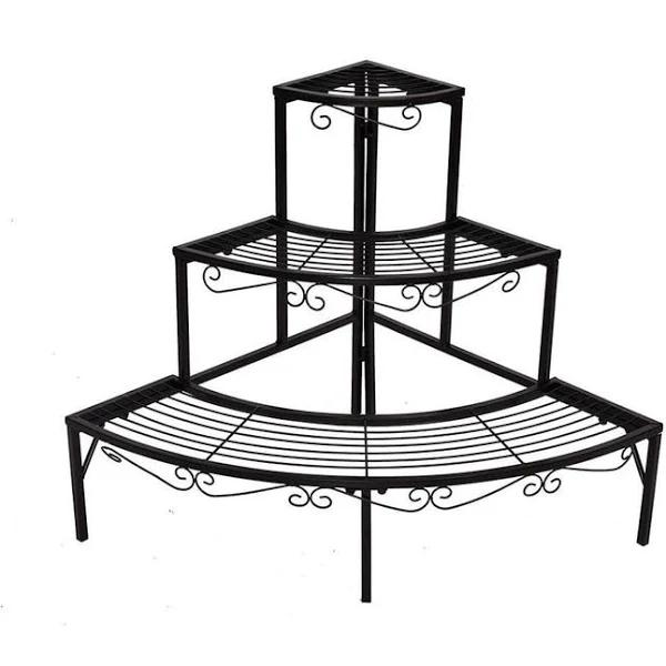 Levede 2x Outdoor Indoor Plant Stand Garden Metal 3 Tier Planter Corner Shelf