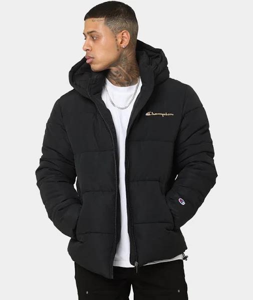 Champion Rochester Puffer Jacket Black/Gold - Size XL