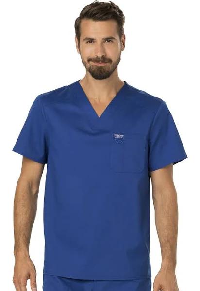 Cherokee Workwear Revolution Men's V-Neck Scrub Top - L - Galaxy