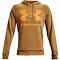 Under Armour Men's Rival Fleece Big Logo Hoodie (Antique Ochre/Omega Orange)