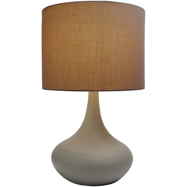 Amy Modern Touch Table Lamp Small Metal Base - Grey Shade