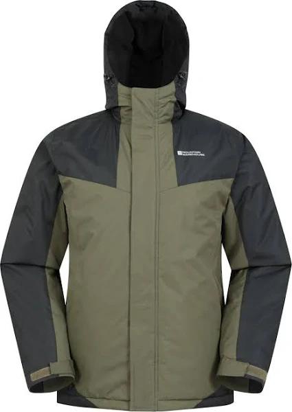 Mountain Warehouse Mens Dusk III Ski Jacket Dark Khaki/Black 4XL Polyester Mens Ski Jacket