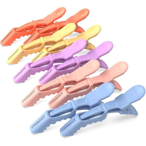 Framar Pastel Alligator Hair Clips 10 Pack – Professional Alligator Clips for Hair, Hair Clips for Styling, Hair Styling Clips, Aligator Clips, Salon