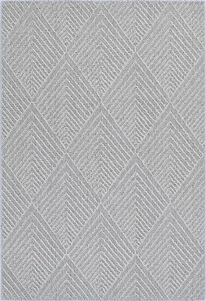 KINI Grey Geometric Flatweave Rug - 80x300cm