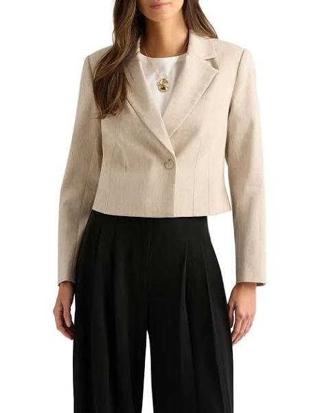 David Lawrence Liesel Cropped Jacket in Beige 14