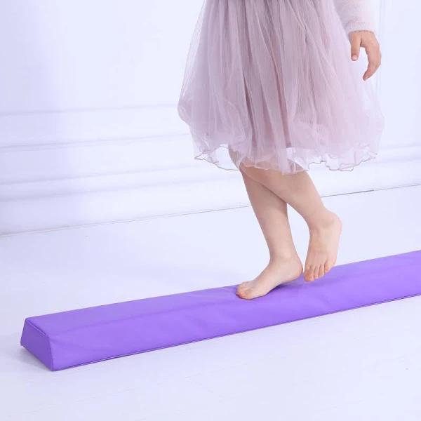 MEMAX Starter Folding Gymnastics Balance Beam Practice Safe Balance Beam for Kids 240cm/270cm - Purple