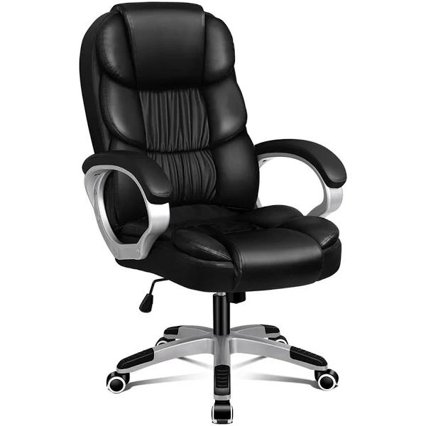 ALFORDSON Office Chair Upgraded Armrests Alpha Black - AfterPay & zipPay Available