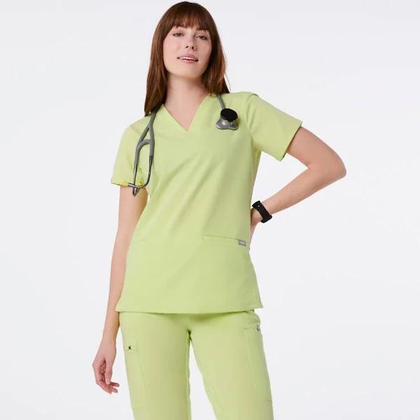 FIGS Womens Sea Mist Casma - Three-Pocket Scrub Top