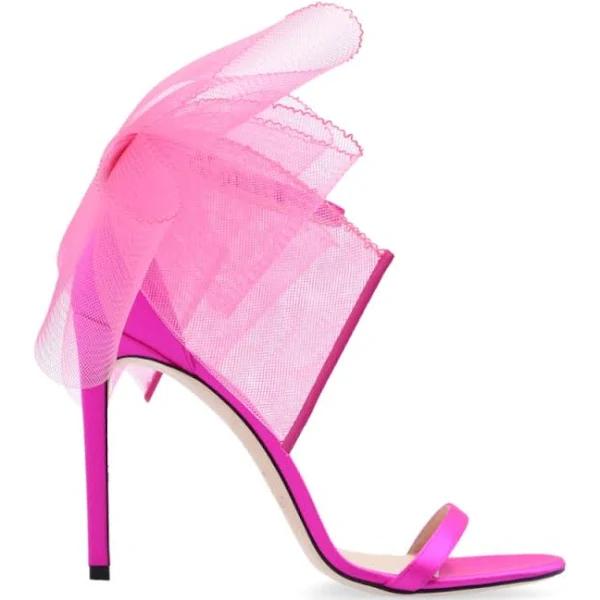 Jimmy Choo | Women 100mm Aveline Satin Sandals Fuchsia 38.5