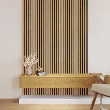 Agoran 240cm Acoustic Wood Slat Wall Panel - Natural