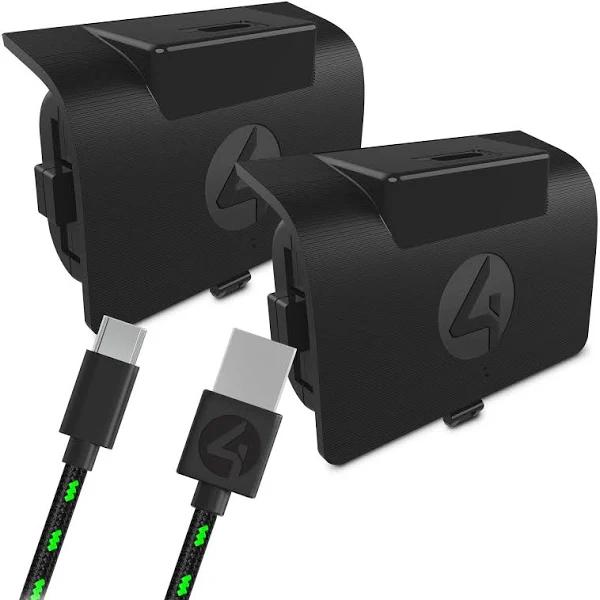 4Gamers Xbox Rechargeable Play & Charge Batteries Twin Pack (Black)