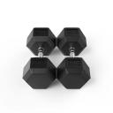 30kg Reeplex Rubber Hex Dumbbell Pair