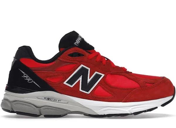 New Balance Red Made in USA 990v3 Low Sneakers