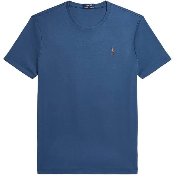 Polo Ralph Lauren Mens Clancy Blue Pima Short-Sleeve Cotton-Jersey T-Shirt