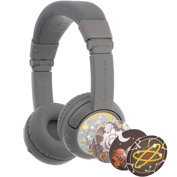 BuddyPhones Play Plus Kids Wireless/Bluetooth Headphones - Grey Matter