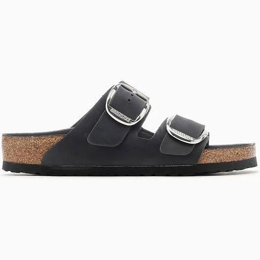 Birkenstock Arizona Big Buckle Oiled Leather Black Sandals