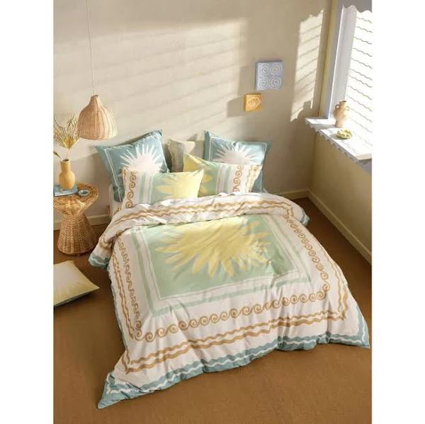 Visage Seafoam Quilt Cover Set by Linen House (Super King)