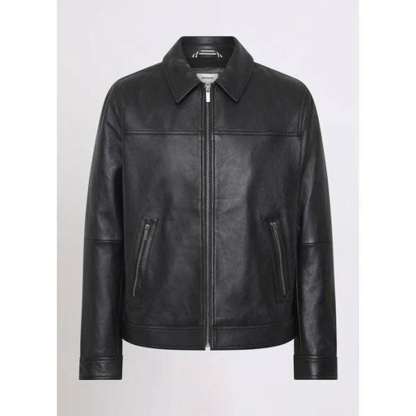 Marcs Men Lenox Leather Jacket in Black, Size M