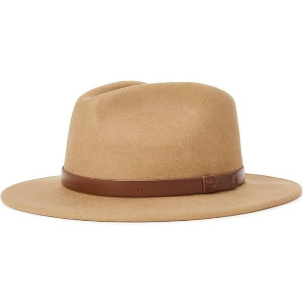 Brixton Messer Fedora Hat in Tobacco Size XS